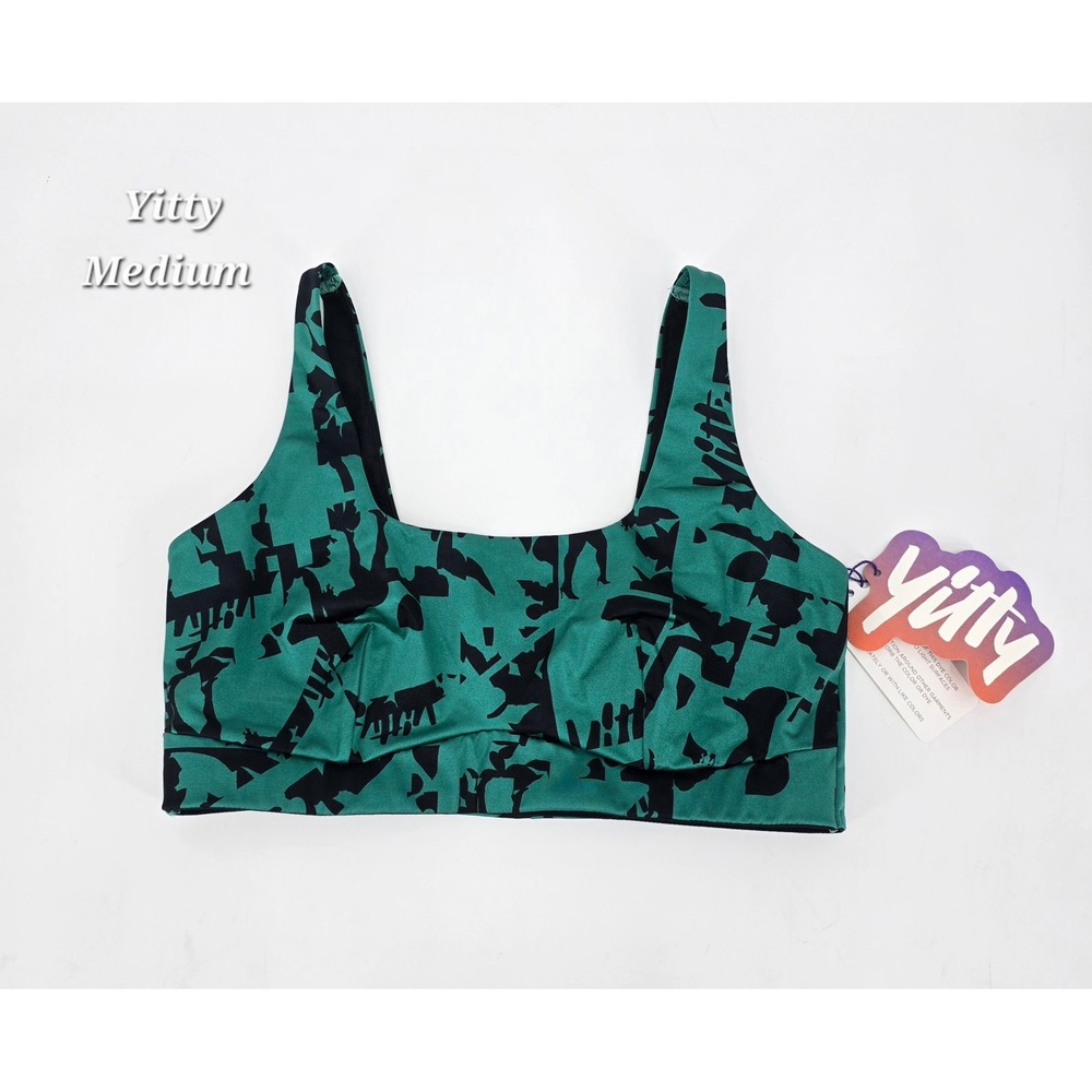 Yitty Headliner Shaping Midi Bralette M Deep Sea Lizzouette Abstract Logo NWT